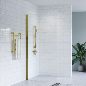 SS21 Brushed Gold Walk In Shower Screen