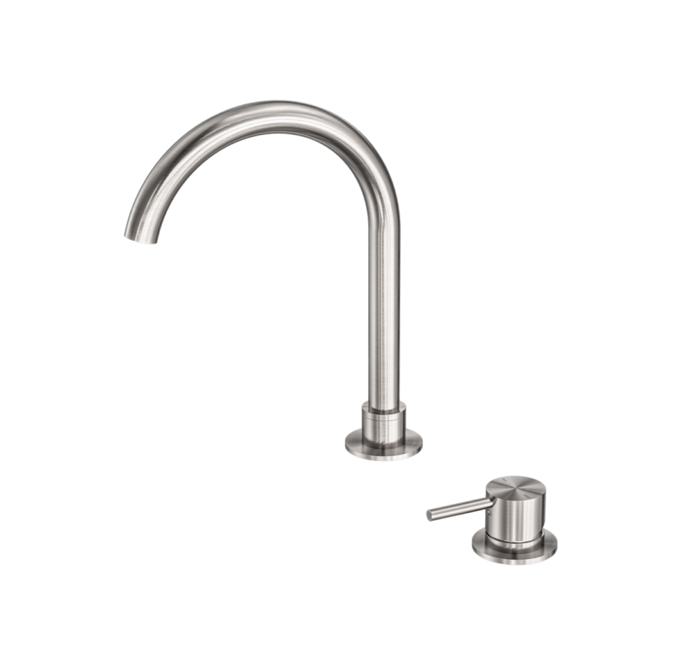 Bathroom Sink Widespread Faucet - Brushed Nickel Basin Mixer Tap